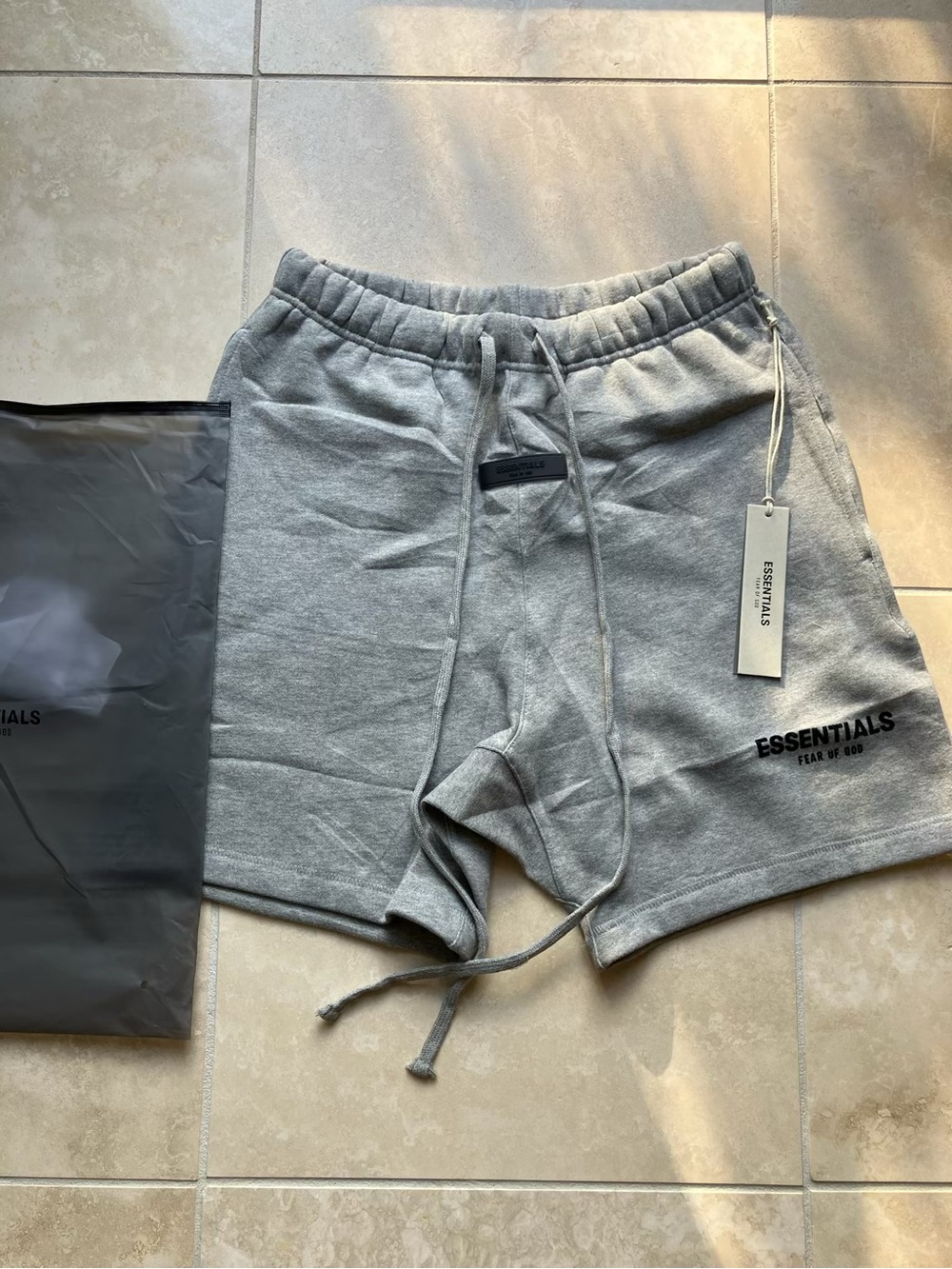 ESSENTIALS Grey Athletic Sweat Shorts